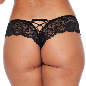 Escante - 75141 - LACE-UP BACK PANTY - BLACK